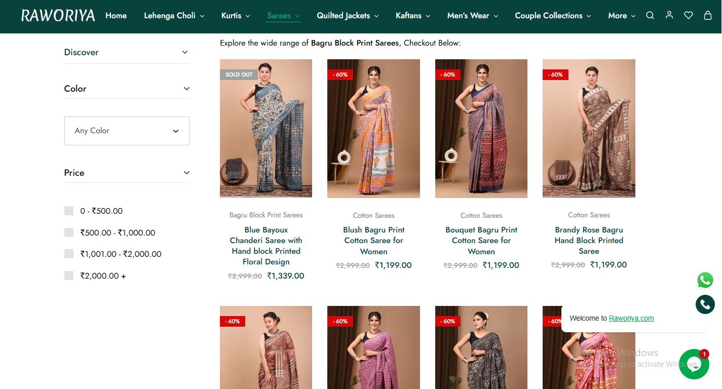 Block Print Saree