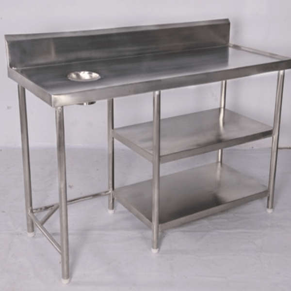 Dish Landing Table with 2 Under shelves