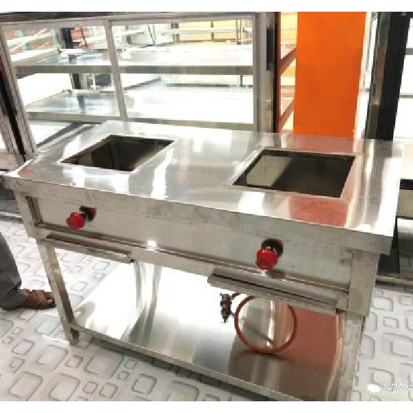 Latest Commercial Type Double Burner Stainless Steel Gas Bhatti price