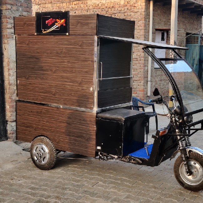 Chinese Fast Food Cart On E Rickshaw in Delhi JS Pre Fab