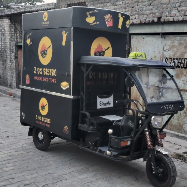 Food Cart On E Rickshaw Tea & Coffee Cart in Delhi JS Pre Fab