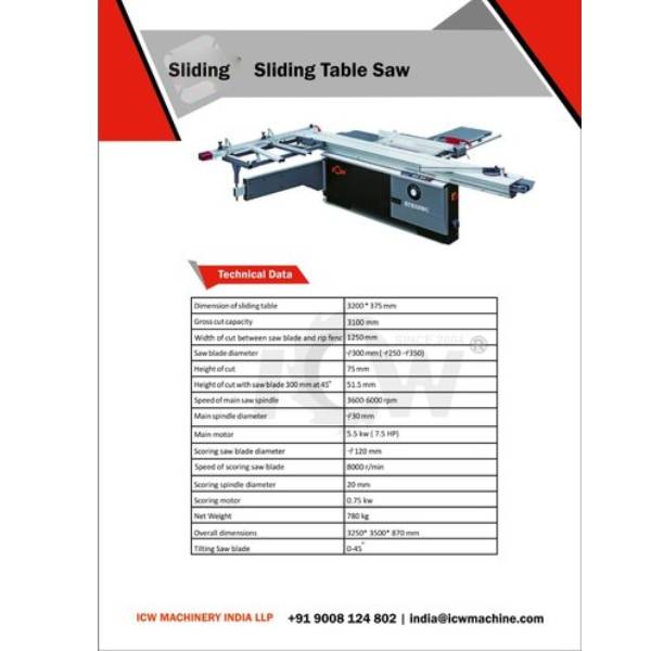 Latest Woodwork Sliding Table Saw price in India