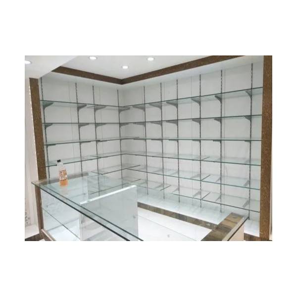 Glass Rack For Garment Shop Manufacturer & Seller in Ahmedabad Blue