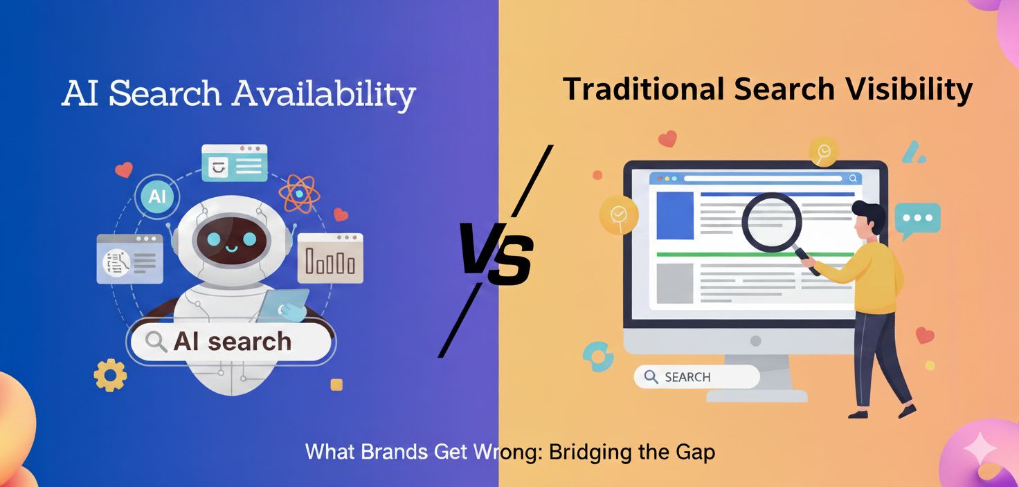 What Brands Get Wrong about AI Availability vs. Traditional Search Visibility
