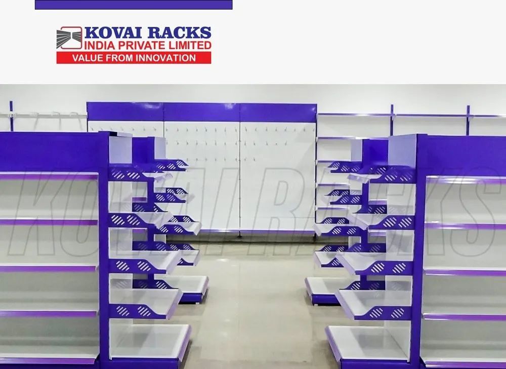 4 Shelves Free Standing Unit Hyper Market Racks Madurai, Model NEW