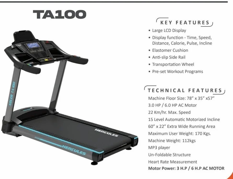 HP Hercules Fitness Motorized Treadmill, 150 Price in Navsari