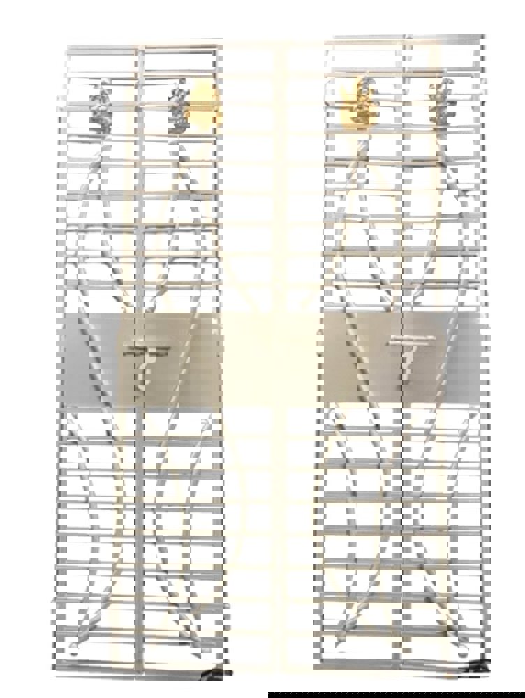 7 Feet Powder Coat And Paint 5mm White Swing Iron Door Grill