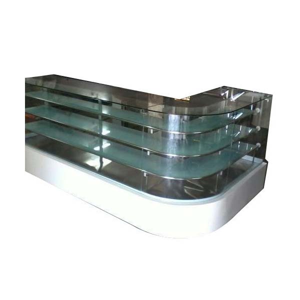 Glass L Shape Display Counter, 110 W, Warranty: Year Price in