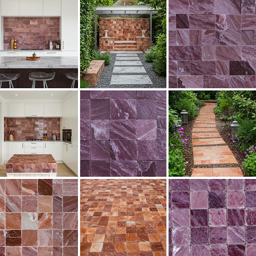 Plum Salt Tiles for Walls: Homes & Gardens