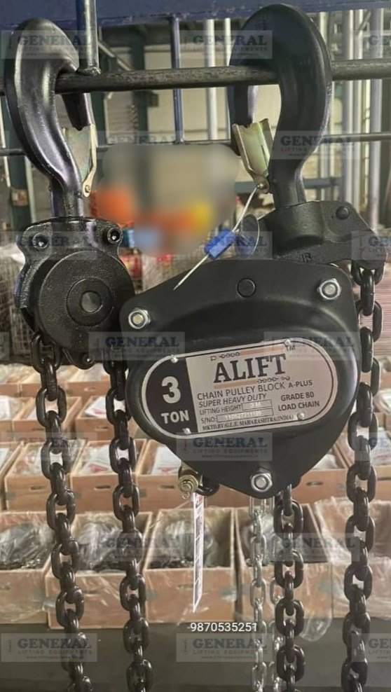 ALIFT 3 Ton Chain Pulley Block in Mumbai General Lifting Equipments