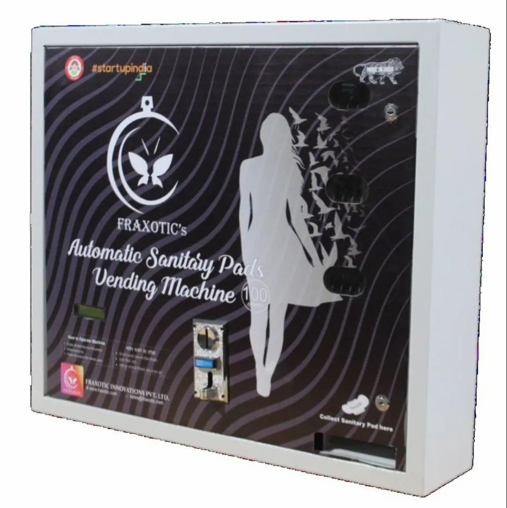 Automatic Coin Operated Sanitary Napkin Vending Machine, Capacity 100