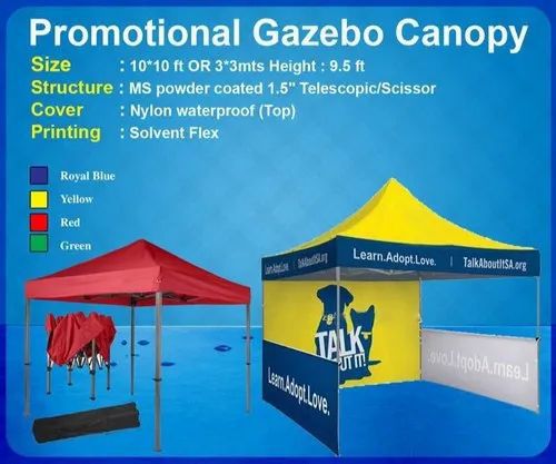 Blue Polyester Promotional Gazebo Canopy Tent 3x3 Mts Manufacturer  Shillong, For Outdoor, 3x6mtr Price in North West Delhi, Delhi – ₹3,999  CEfforts