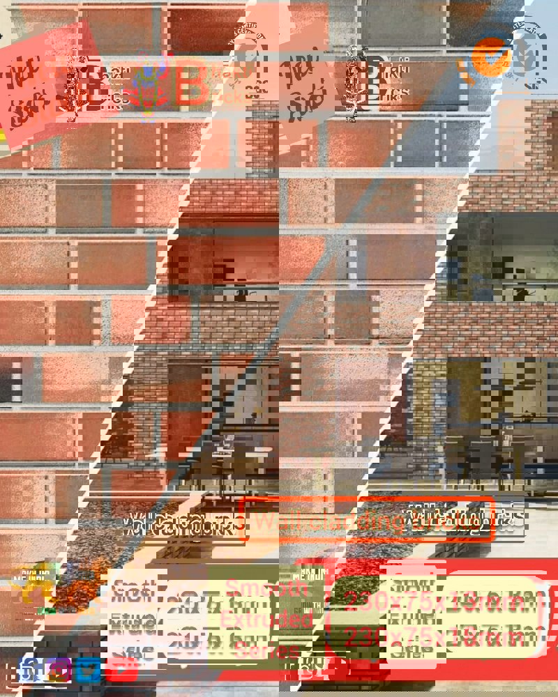 Clay 20mm Thin Red Brick Cladding Brick Tiles in Mumbai Bhakti Group