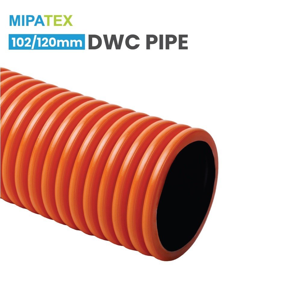 DWC Pipe 102/120mm, HDPE Double Wall Corrugated Pipe, Cable Ducting, Underground Electrical