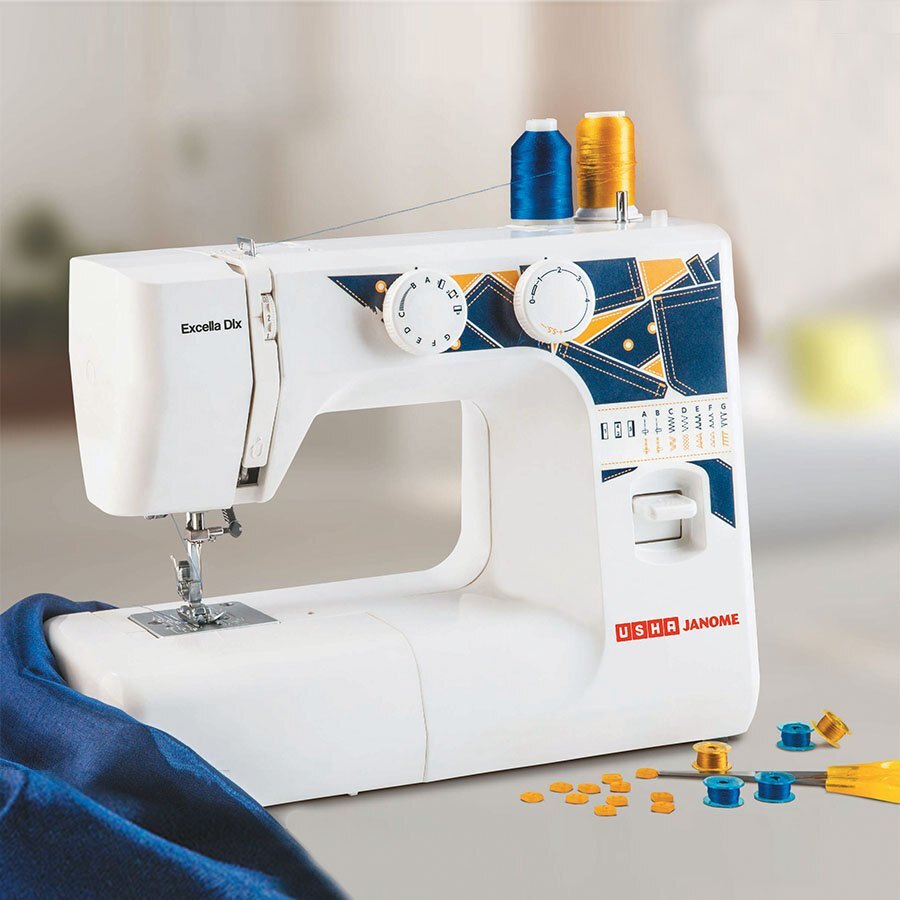 Electric Usha Janome Automatic Excella DLX Sewing Machine for Medium
