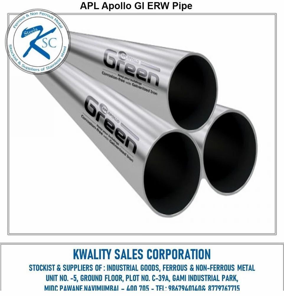 GALVANIZED IRON APL Apollo GI ERW Pipe, Material Grade: IS