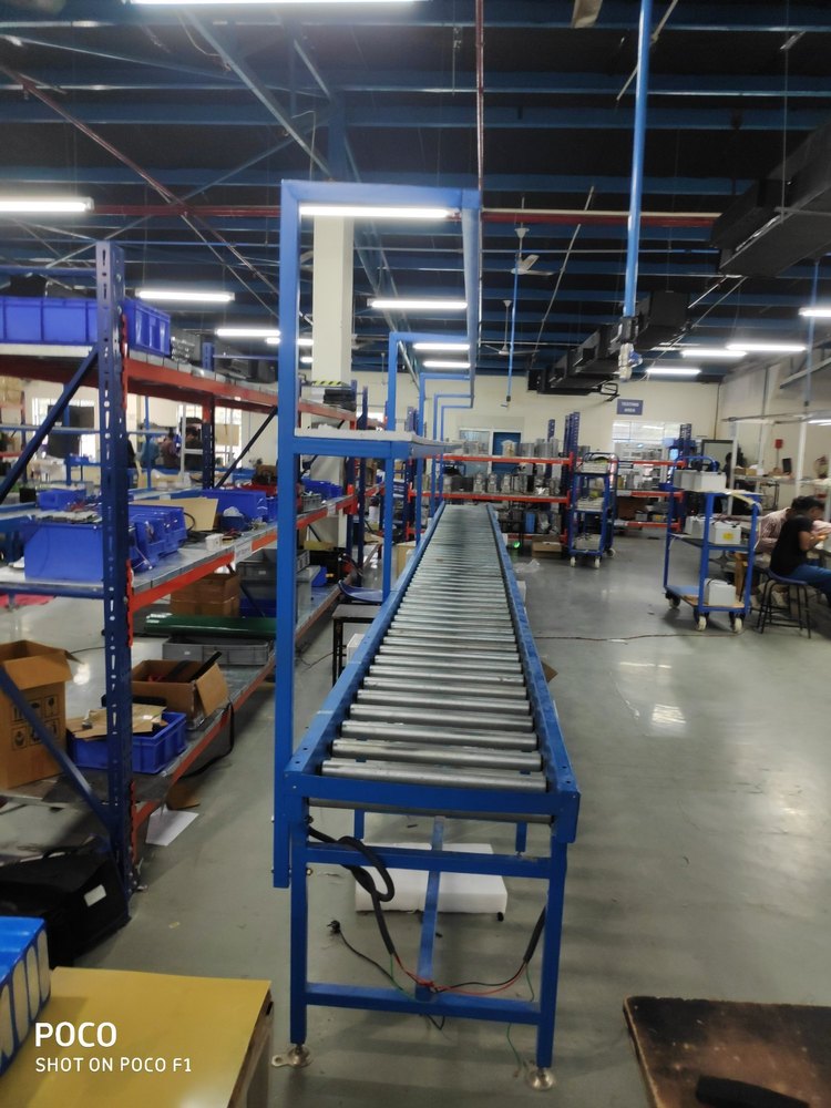 HS Engineers 10m Packaging line Roller Conveyors, Capacity 100 Kg/M