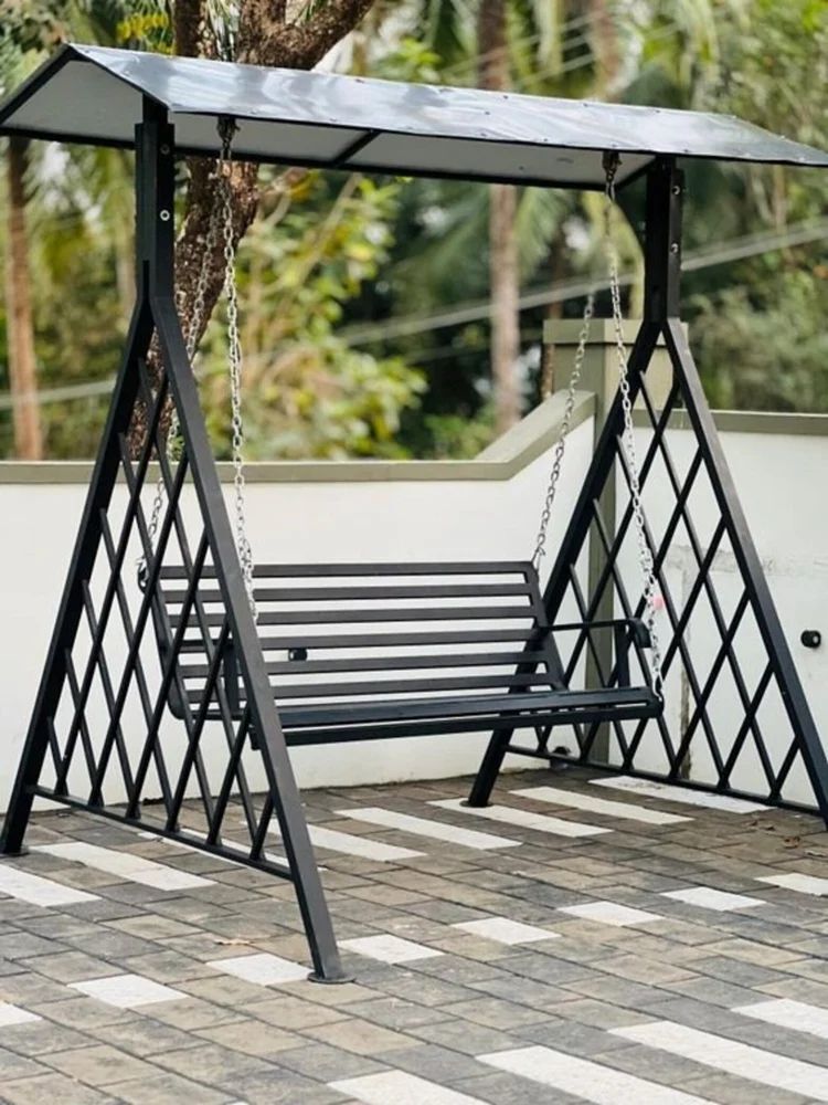 Iron Mild Steel Garden Swing, With Roof Manufacturer Seller in Palghar  Urbanland Products