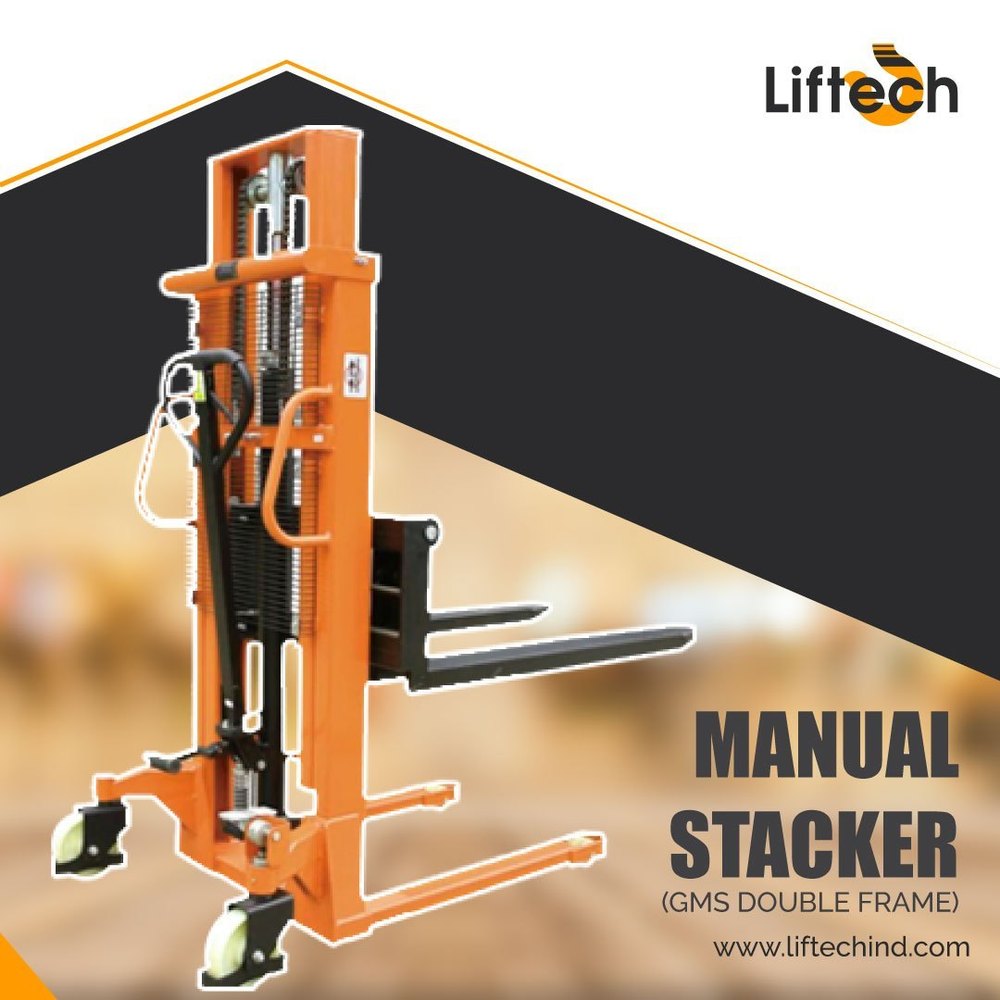 Liftech Mild Steel Double Frame Manual Stacker, For Industrial