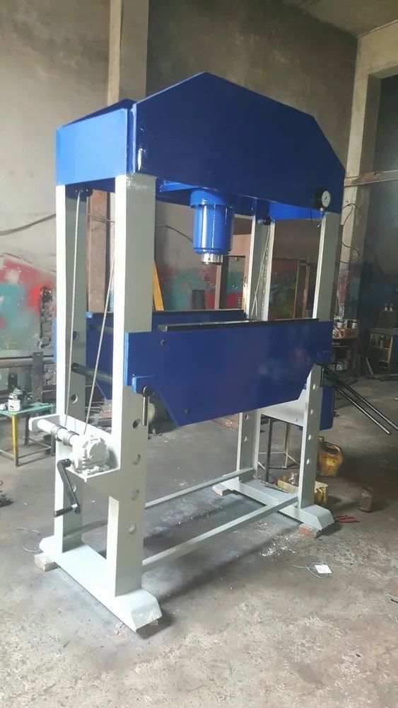 Mild Steel Blue Semi Automatic Hand Operated Hydraulic Press