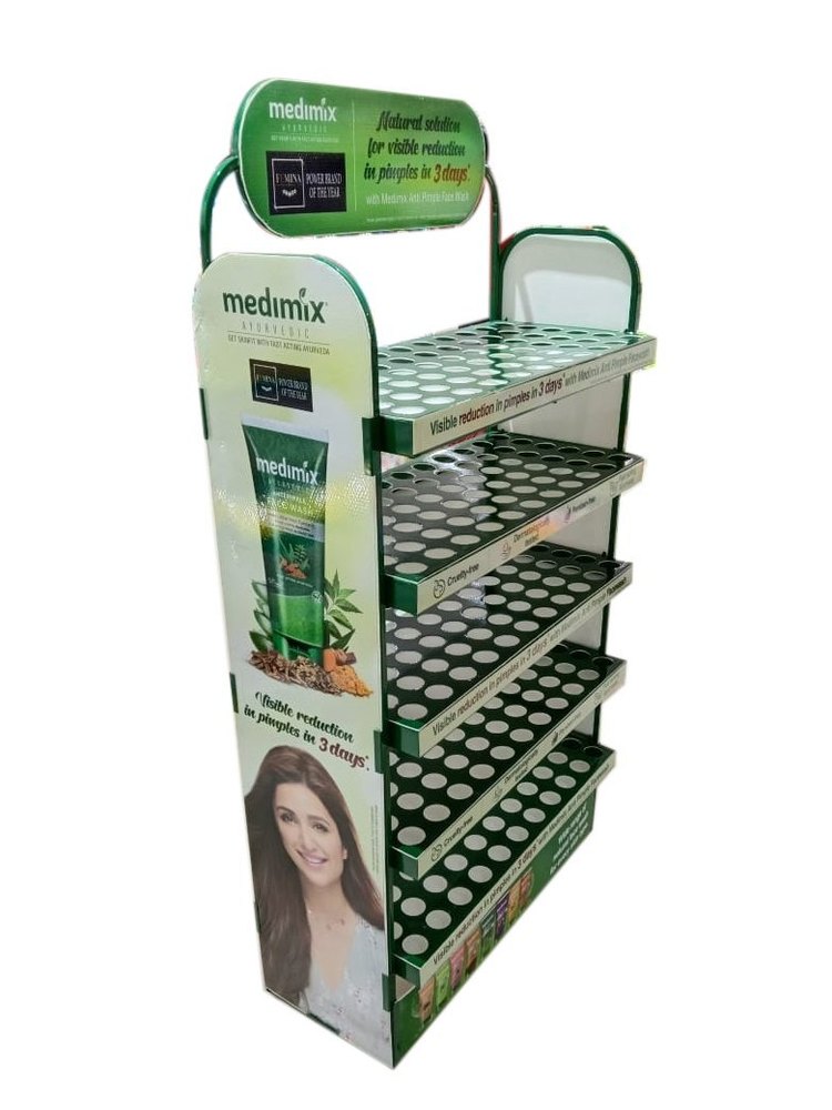 Mild Steel Free Standing Unit Metal Retail Display Rack, For