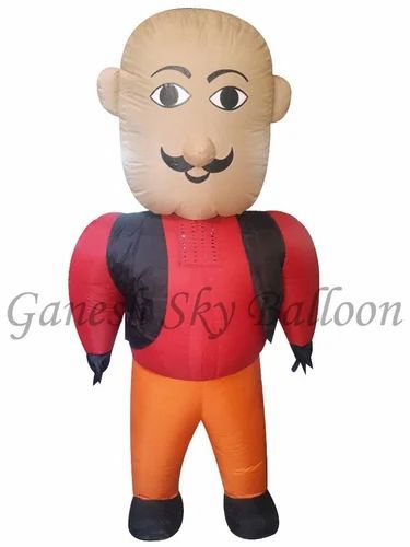 Nylon Fabric Motu Patlu Walking Inflatable, For Advertising, Size - Main Image