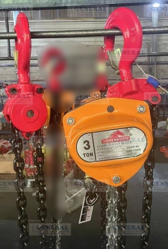 POWERHORSE 3 Ton Chain Pulley Block, For Single Grinder Crane