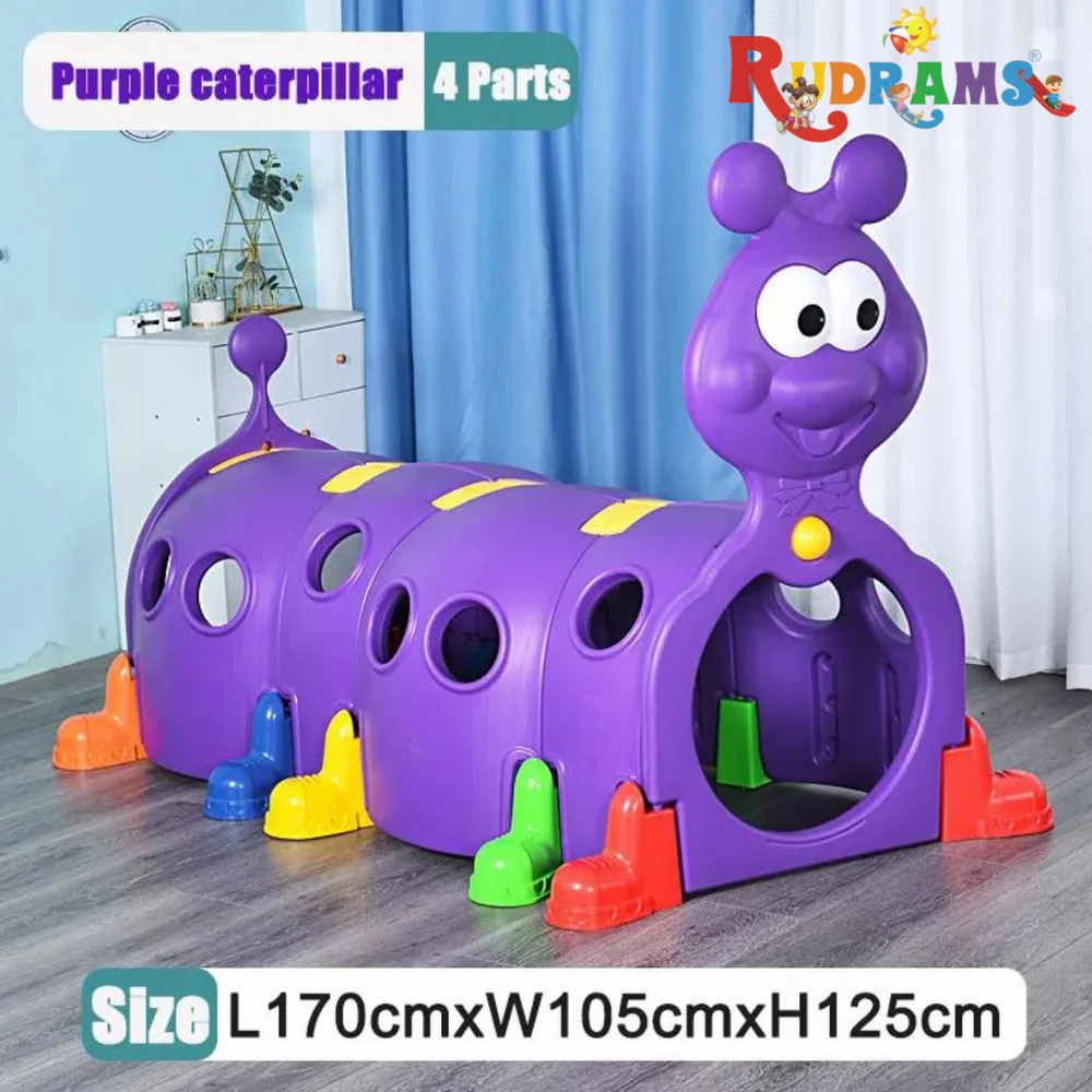 Purple Kids Plastic Caterpillar Tunnel, Preschoolers, L170 X W105