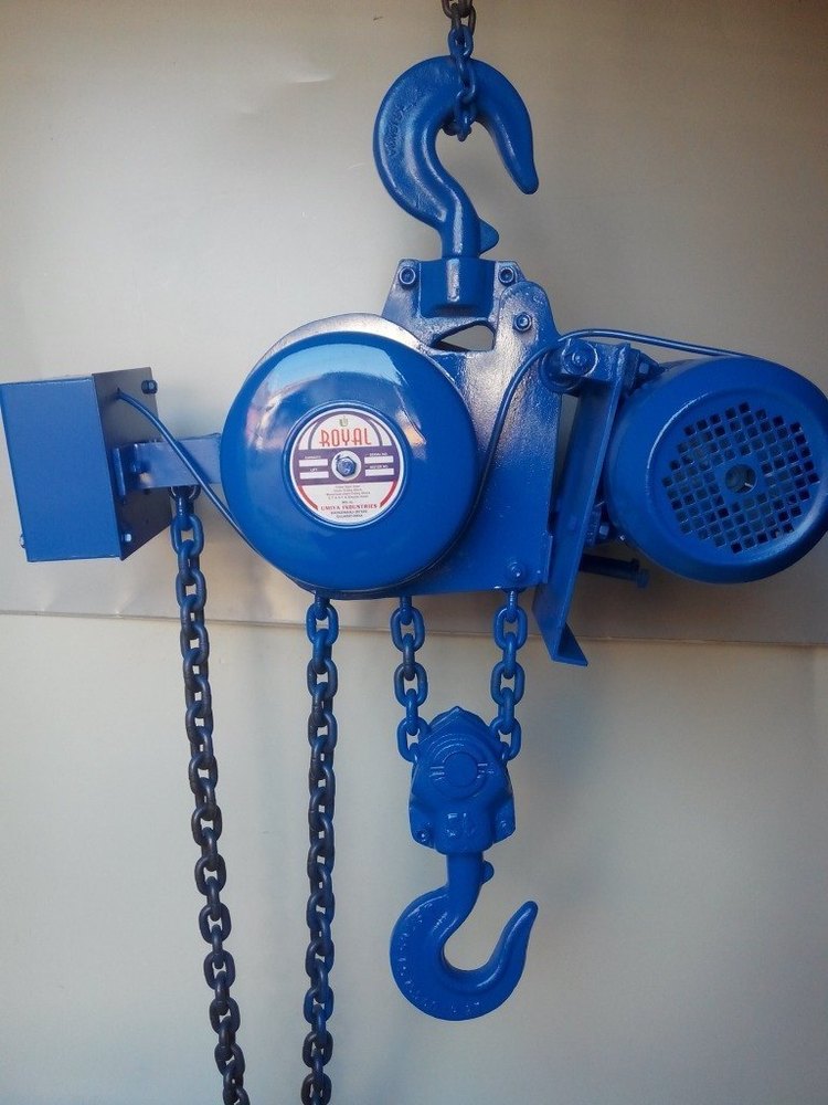 RAJA MAKE Mild Steel Motorized Chain Pulley Block, For Single Grinder