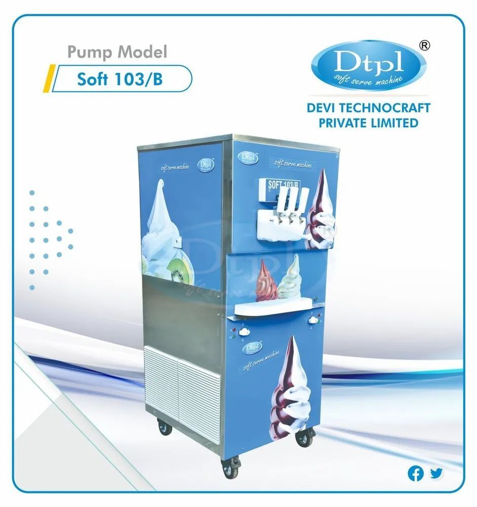 Stainles Steel Softy Ice Cream Machine Soft 103 / B, 30 to 40 litres