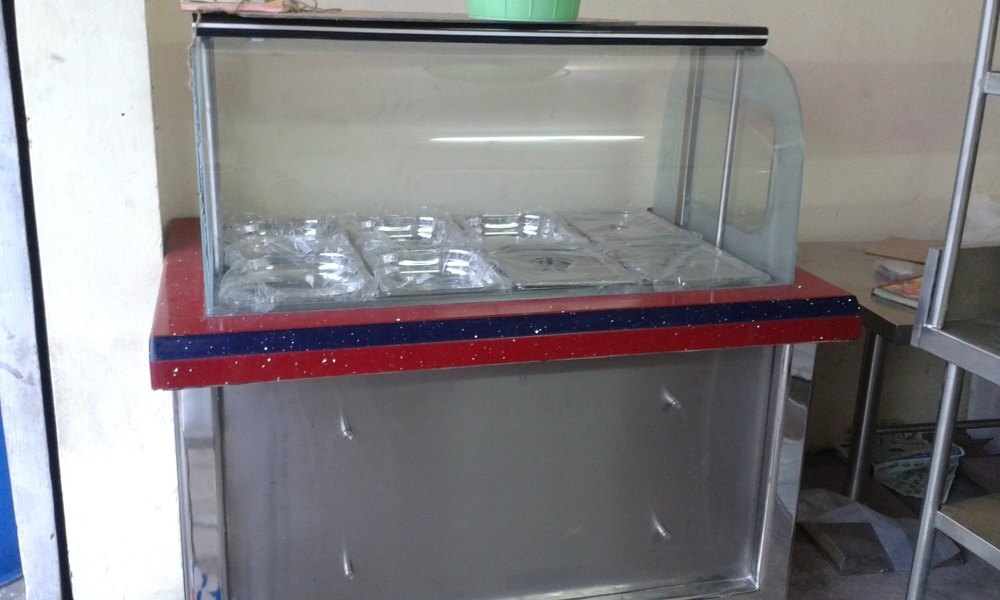 Stainless Steel & Glass Curry Point Counters, For Restaurants