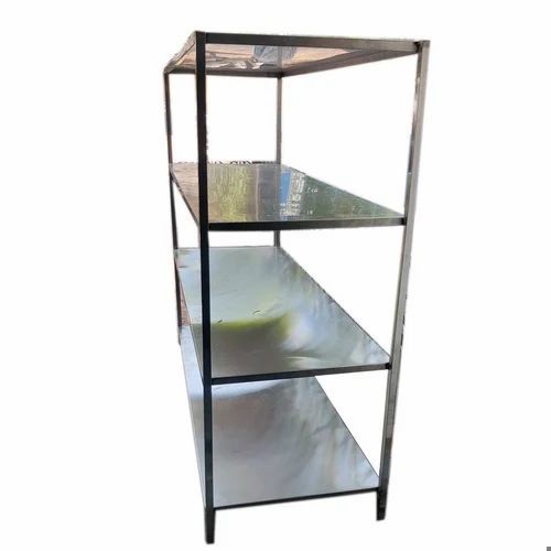 Stainless Steel 4 Shelves Warehouse SS Storage Rack Manufacturer