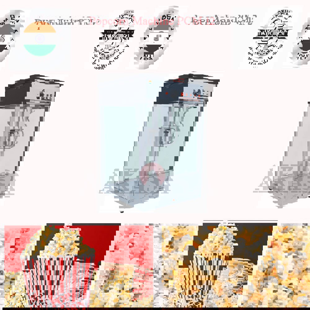 Stainless Steel Akasa Indian Popcorn Machine Electric 400 Grams