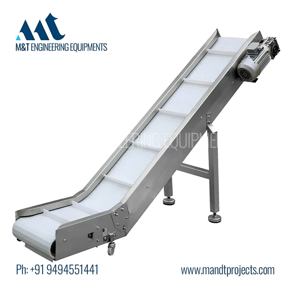 Stainless Steel Belt SS Slanting Conveyor in Rajahmundry - M and T
