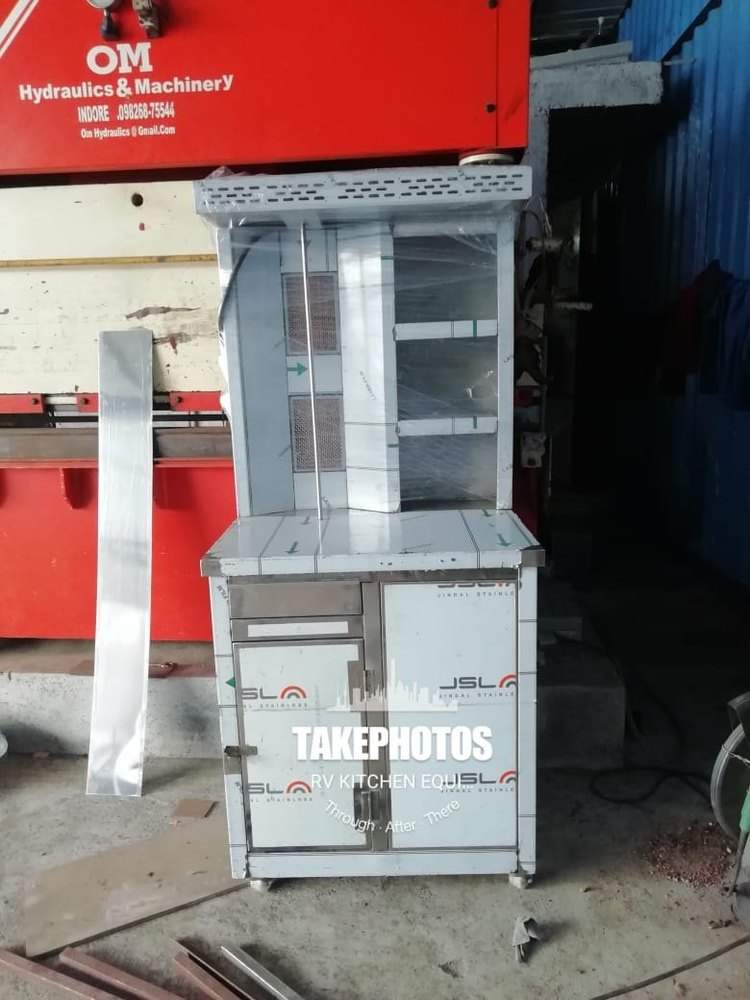 Stainless Steel Gas Grill Rv Shelf Shawarma Griller, For Hotel