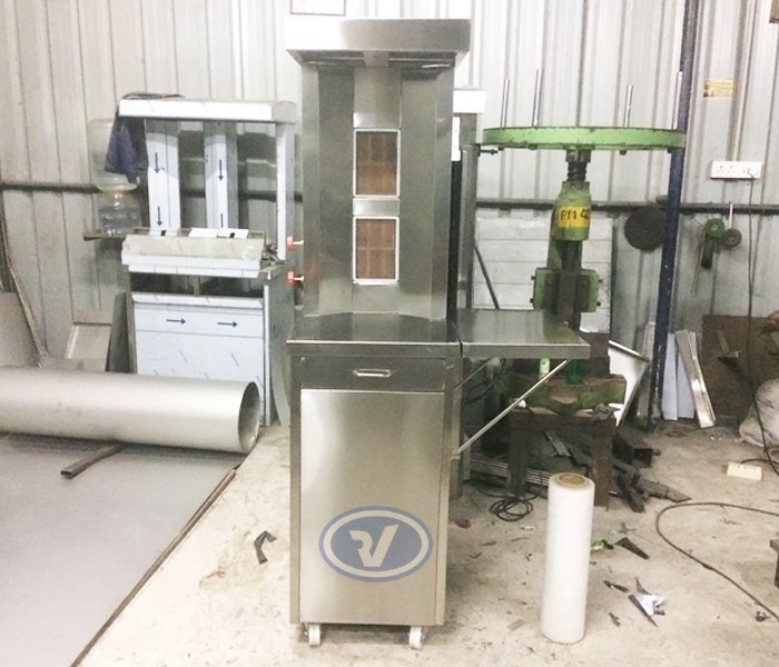 Stainless Steel Gas RV Kitchen Shawarma with Folding Table, For