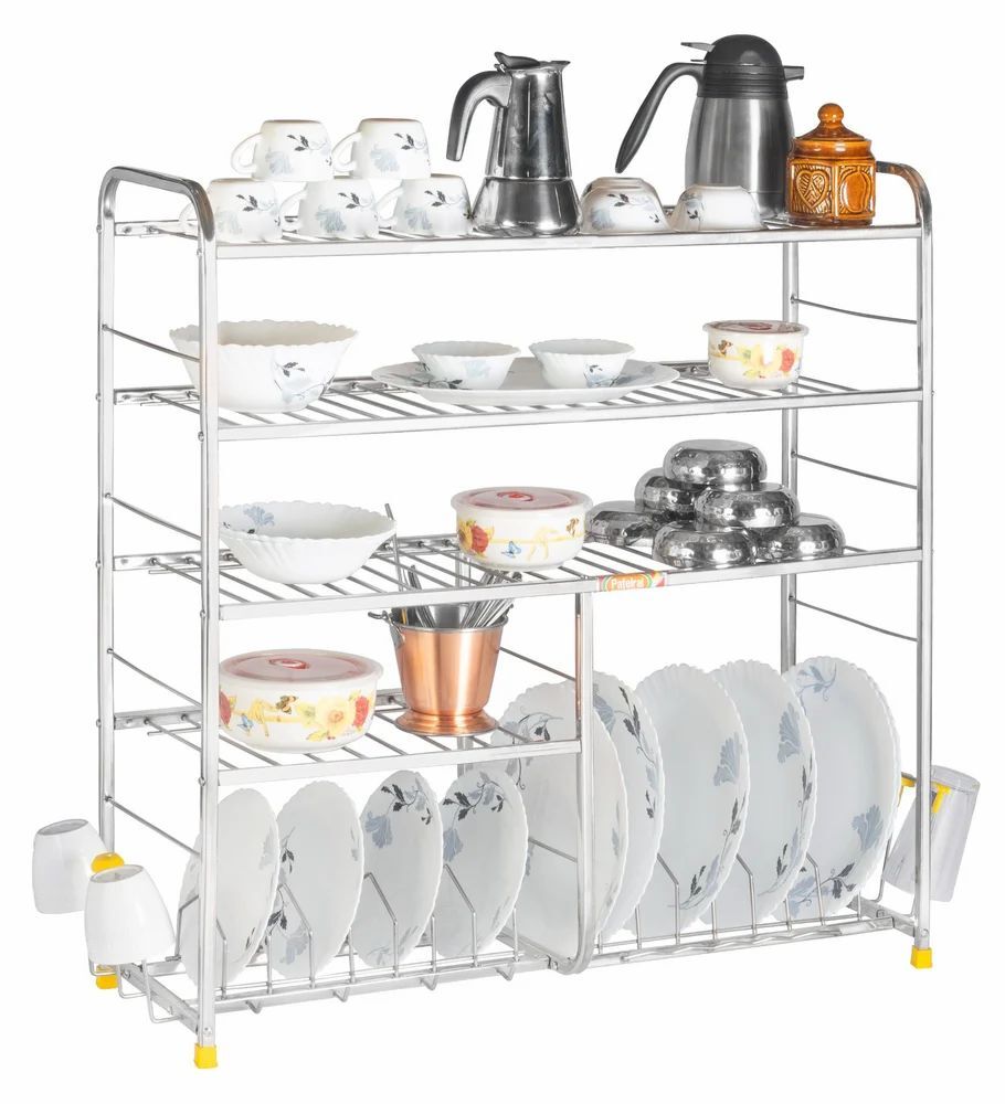 Stainless Steel Patelraj Square Pipe Kitchen Stand, Kitchen Rack