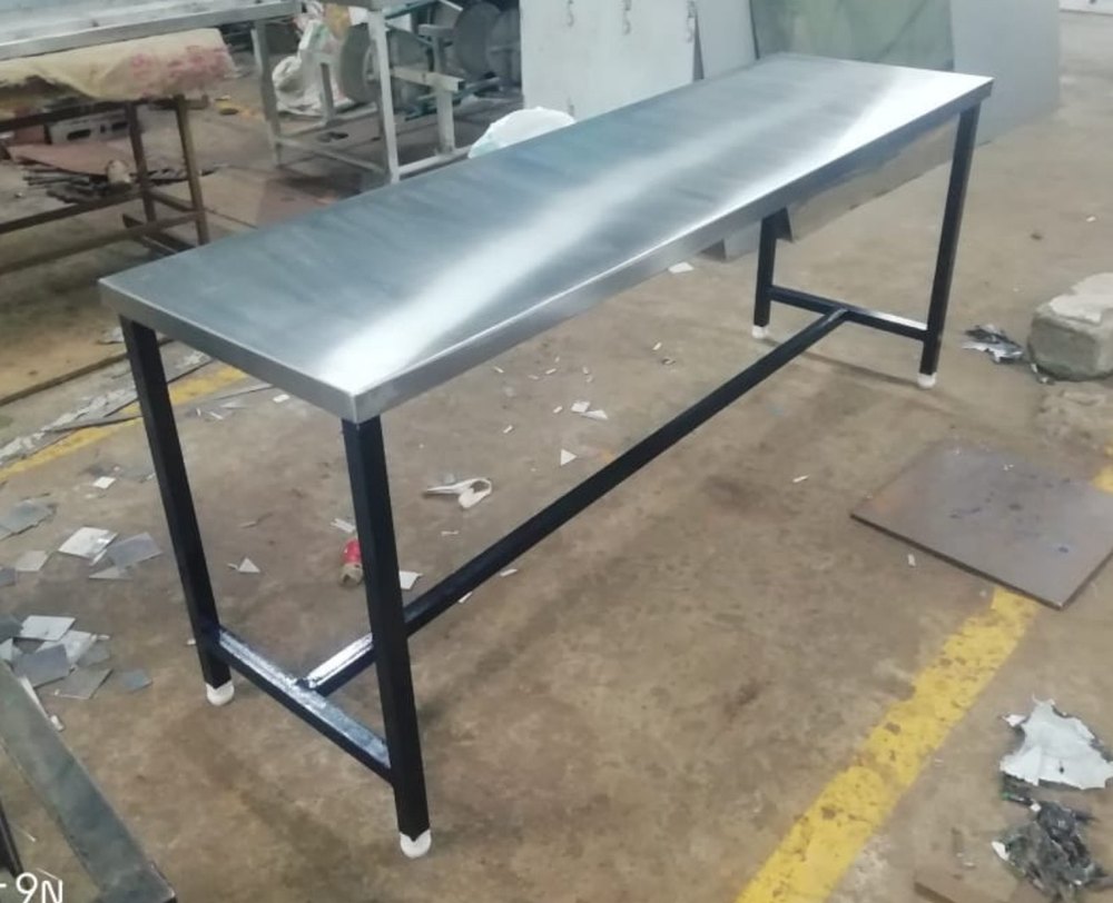 Stainless Steel SS Marriage Hall Dining Table RV Kitchen, 4 Seater in