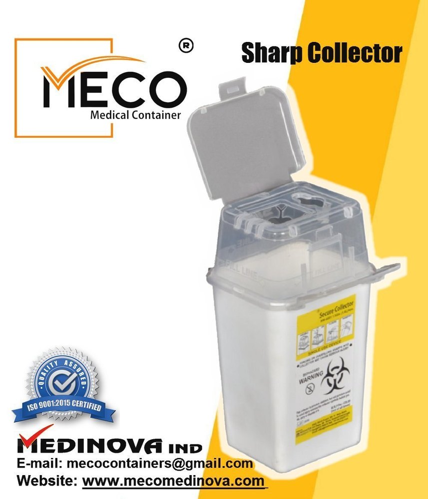 Transparent Puncture Proof Sharps Containers, Capacity 14 Litre