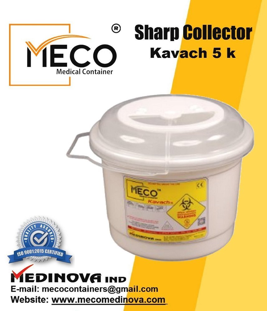 Transparent sharp waste Puncture Proof Container, Capacity 5 Litre Manufacturer & Seller in