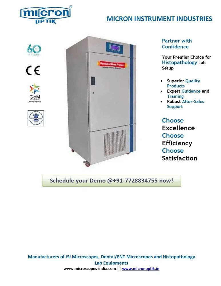 Ultra Low Temp Deep Freezer (-25 Degree C) Make Optik (Ce, Iso
