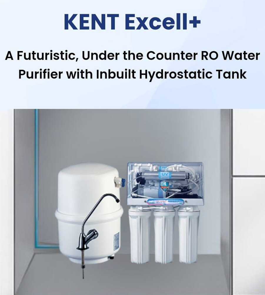Under The Counter Kent Excel Plus Water Purifiers, 10 L, RO UV