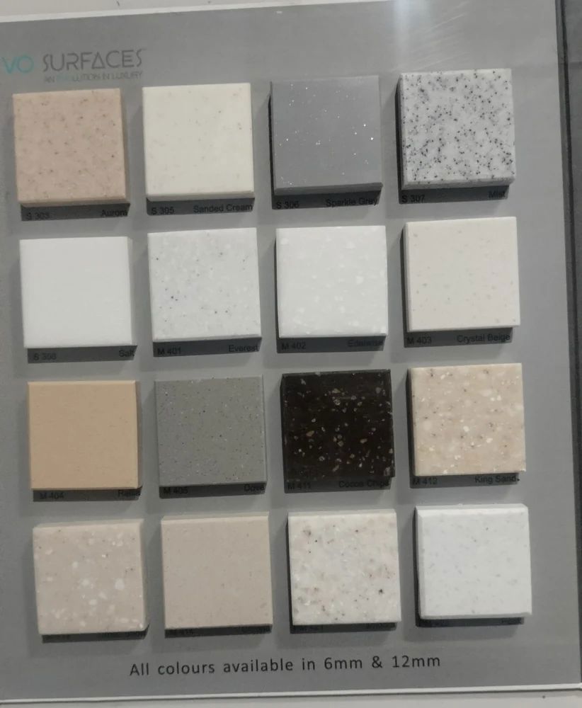 White Evo Surface Corian, Thickness 6 mm, Size 8x2.5 Manufacturer