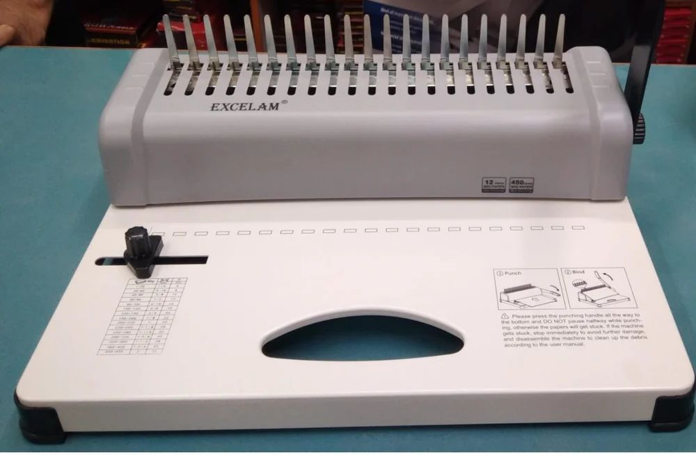 Wiro Mild Steel Excelam A4 Comb Binding Machine, Capacity 20 sheets in