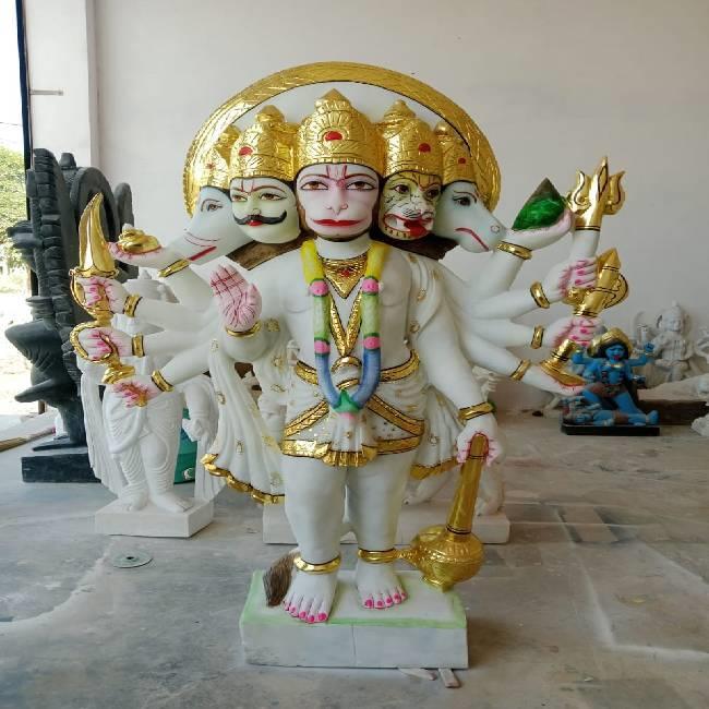 Panchmukhi Hanuman ji 4feet Rajnager marble