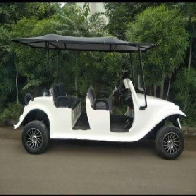 4 Seater Red Battery Operated Vintage Golf Cart, 60km, Vehicle Model: EV04R