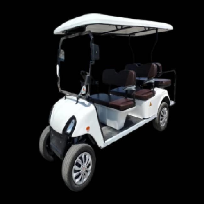 White Golf Carts Six Seater