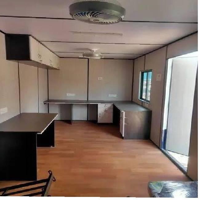 Rectangular steel prefab site office cabin