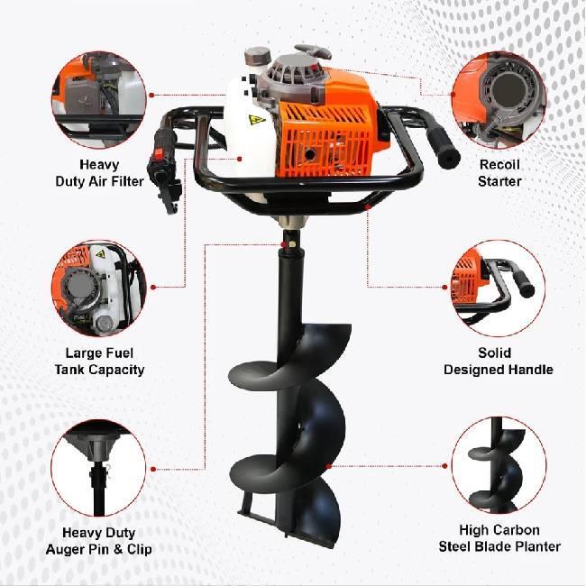 Mecstroke Heavy Duty 68cc Petrol Earth Auger