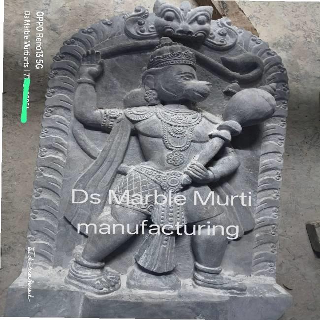 Hanuman black marble 3 feet